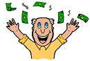 Happy  Man Throwing Money